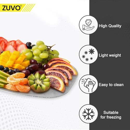 Zuvo Serving Platters for Party Food - Pack of 10 - Large Aluminium Foil Trays - 35x24cm / 14" - Oven & Freezer Safe Buffet Serving Platters for Parties, Sliver - Image 4