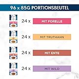 Gourmet Perle Erlesene Streifen in Gelee, Katzenfutter nass, Sorten-Mix, 96er Pack (12 x 8 Beutel à 85g)