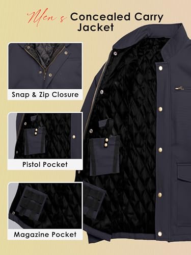 Image of URBAN BUCK Concealed Carry Jacket Men Insulated Heavy-Duty Tactical Sherpa Stealth Jacket with Pockets