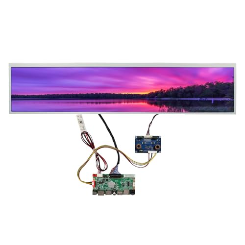 Image of 24 inch 1920x360 DV240FBM-NB0 30pin IPS Stretched Bar LCD Screen | and H /D USB SD Audio LVDs Controller Board,for DIY Gaming Marquee Monitor /Supermarket Shelf Display