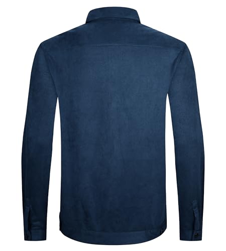 Alex Vando Mens Suede Shirt Jackets Long Sleeve Two Pockets Snap Casual Button Down Shirts