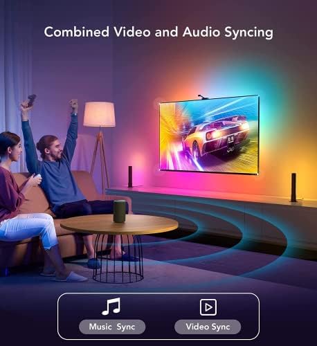 Govee Envisual WiFi RGBIC LED Lights, DreamView T1 Pro Smart LED TV Backlights, Alexa & Google Assistant Compatible Light Bars for 55-65 inch Screen