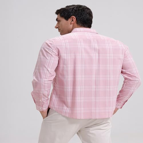Image of BASICS 100% Cotton Checked Shirt for Men | Slim Fit | Everyday Smart Casual Wear | Full Sleeve