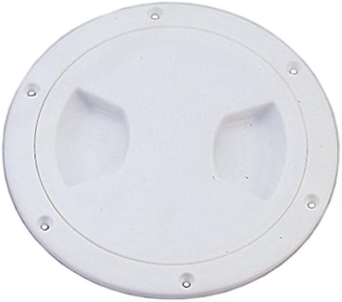 MARINE BOAT WHITE PLASTIC DECK PLATE 5"D WATERPROOF INSPECTION BAYONET TYPE