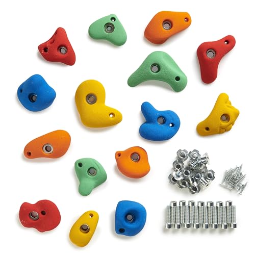 Image of Hop N Play 50 Pcs Adventure Wall Climbing Holds for Kids and Adult, Indoor and Outdoor Play Set Use (Multicolour) with Installation Kit, Loading Capacity 200 Kgs