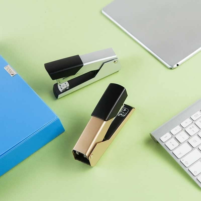 Hefter Doppelbindung 24/6 Hefter Papierhefter Hefter Bürobedarf Schreibwaren (Color : Gold)