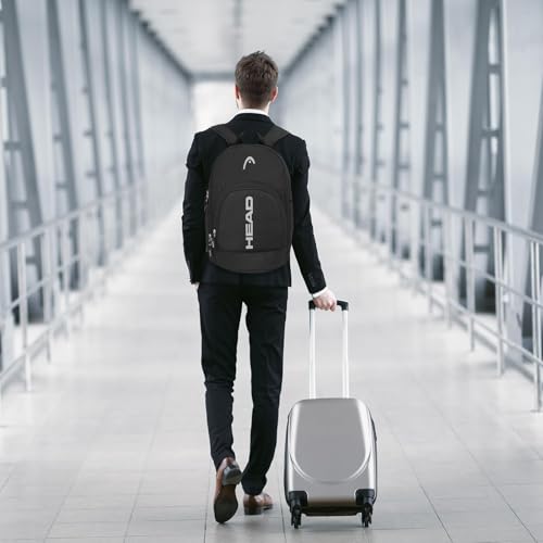 HEAD Waterproof Travel Backpack for Men, Lightweight 15.6 Inch Laptop Backpack with Shoes Compartment, Casual Daypack College Backpacks with 10 Pockets for Overnight/Sports Gym/Work/Fitness3