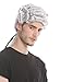 Produktbild WIG ME UP - DH1126-ZA63A Barocke Herren Perücke Edelmann Lord Richter Hofkomponist Dichter Silbergrau grau lockig Langer Zopf