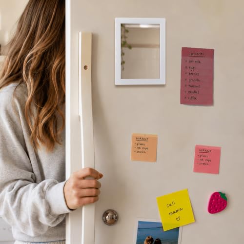 Image of Mymazn 2 Pack Magnetic Locker Mirror for School Locker, Refrigerator, Office Cabinet, 6.3 inch x 4.8 inch, Locker Accessories Rectangular Mirror (Soft Mint and White)