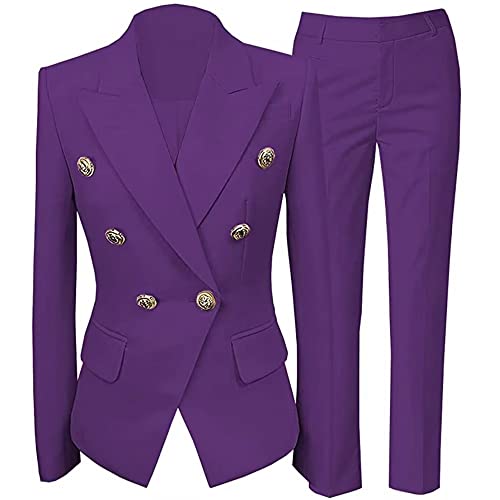 Women Suits 2 Piece Fashion Suits with Blazer Dress for Womens Casual Blazers (Blazer+Pants)