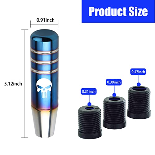 Neynavy 1 Pc Gear Stick Shifter Knobs, Skull Design Aluminum Alloy Weighted Gear Lever Metal Stick Shifter Handle Fit For Most Automatic Manual Vehicle (Multicolored) #TOP1