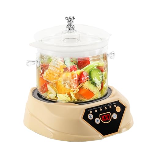 WOHAIPA Multifunctional Fully Automatic Electric Stew Pot, 67.63Oz Intelligent Health Pot W/Handle and Lid, Evenly and Quickly Heated, Easy to Clean, Suitable for Home, Office, RV, Party