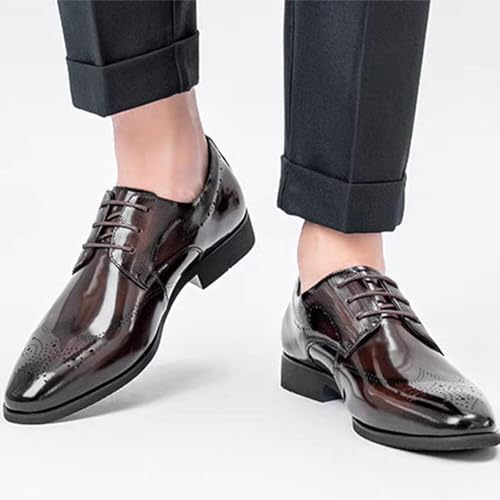 Men's Polishing Patent Leather Chunky Platform Oxford Low Heels Oxford Shoes Business Party Formal Shoes Sneaker Dress Shoes for Men Business Casual Men's Dress Shoes3