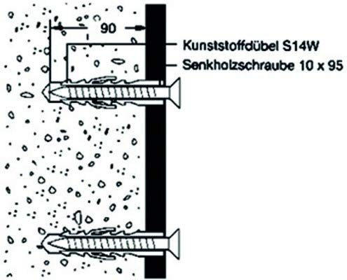 HEWI Befestigungsmaterial BM20.4 / Befestigung für Klappsitze Serie 801, an Betonwänden