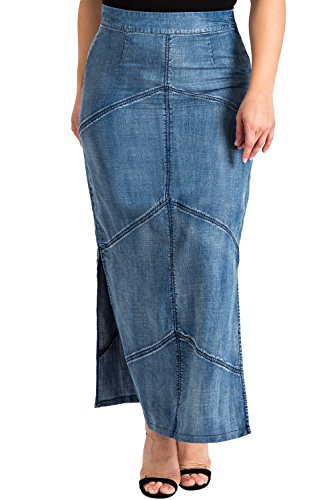 Standards & Practices Plus Size Modern Women's Tencel Denim Maxi Pencil Skirt2