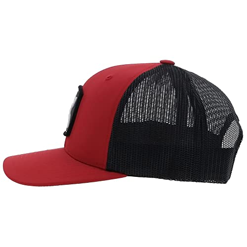 Hooey Zenith Adjustable Snapback Trucker Mesh Back Hat With Logo (Red/Black) #TOP1