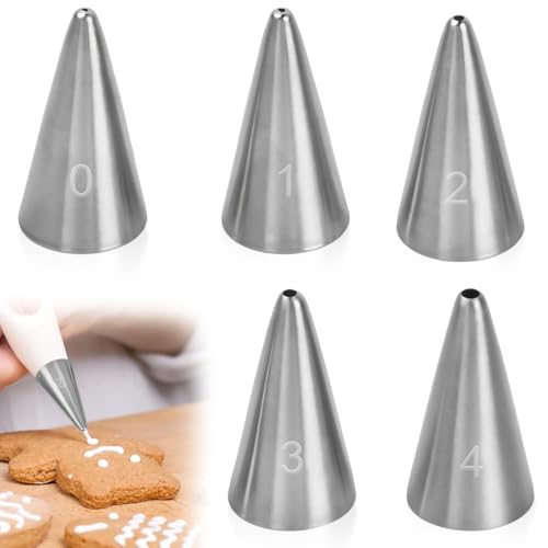 XUKZIMA Set di 5 pezzi con beccuccio rotondo - Per l'uso su biscotti, torte, cupcake, adatto per la cottura di cupcake in crema di burro