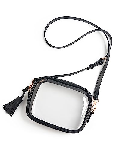 Image of Yarnic Clear Bag Stadium Approved, PVC Transparent Crossbody Purse Small Clear Crossbody Bag with Adjustable Shoulder Strap