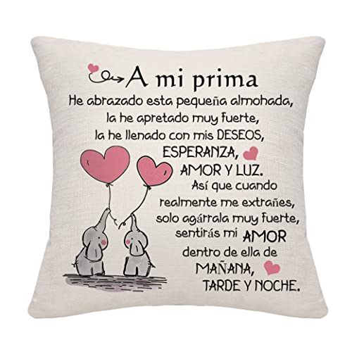 Bommex Regalo de Primo Funda de cojín para mi Prima Regalo de cumpleaños Regalo de graduación Regalo de Despedida (Prima)