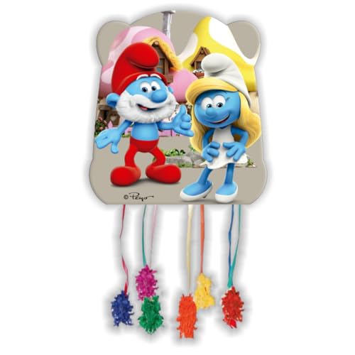 BeenSmile, PIÑATA BASIC PITUFOS, Artículos para Fiestas, Piñata para Rellenar con Juguetes o Chuches, Decoración de Fiestas Infantiles, Cumpleaños y Celebraciones