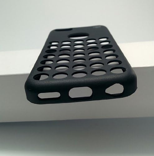 Cable And Case 5C Cases Circle Dot Holes Soft Skin Case for iPhone 5C - Retail Packaging - Black