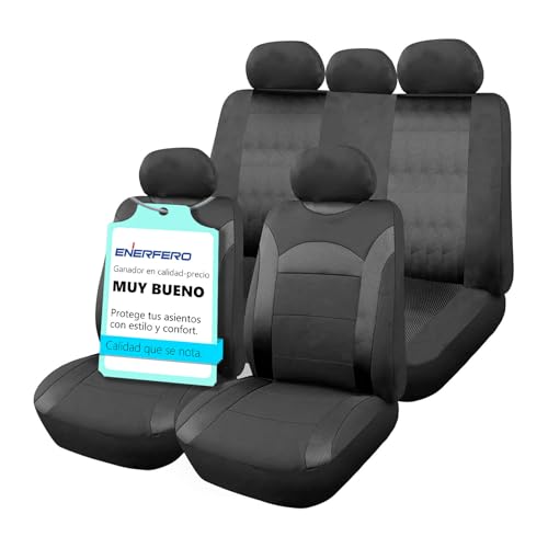 Enerfero Funda Asiento Coche,Funda Asiento del Coche,Juegos Completo Funda Coche.Funda Universal Coche Transpirable (Negro)