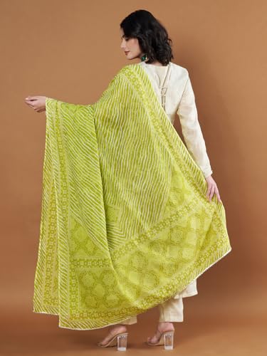 Image of Women's Cotton Blend Floral Print Dupatta with 2.20 Meters | Women's cotton printed dupatta with tassels