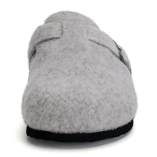 Image of Torotto Mens Clogs Cork Footbed Suede Slippers Arch Support Potato Shoes with Adjustable Buckle