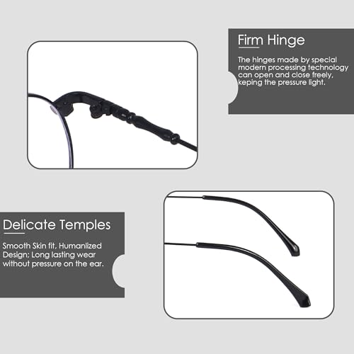 Image of Dervin Zero Power Computer Bluelight Blocking Glasses For Men and Women | Blue Cut Computer Glasses | Full Rim Oval Shape Glasses | Anti Glare, Lightweight & Blocks Harmful Rays