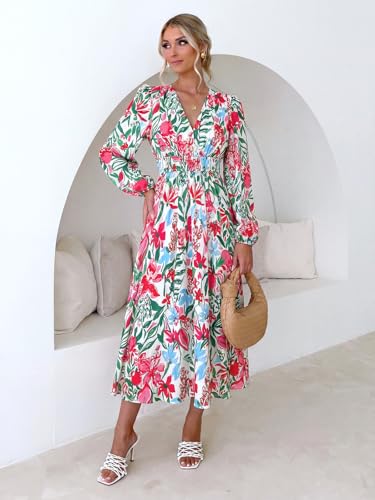 Image of Maxigerui Women's Long Sleeve Floral Maxi Dress 2026 Spring Summer Wedding Guest Dress