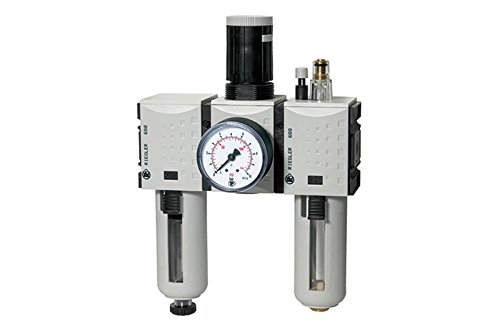 RIEGLER 100233-FU 623 FUTURA - Unidad de mantenimiento (3 piezas, PC, BG 2, G 3/8, 0,5-8 bar, HA, 1 unidad)