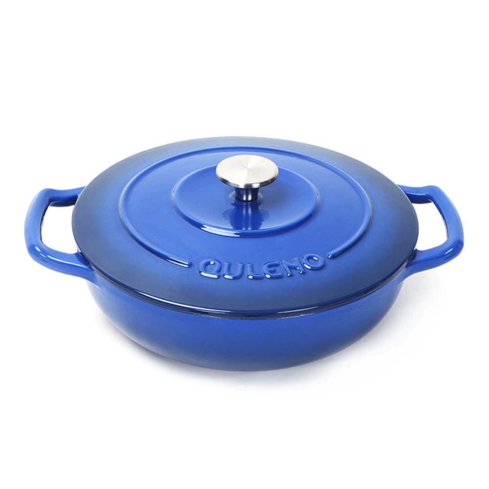 Cacerola/Cocotte de Hierro Fundido, Cacerola Baja De Hierro Fundido, Cocotte con Tapa, Redonda, Ø 26 Cm, 3,3 L, para Todas Las Fuentes De Calor, Incl. Inducción
