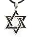 Pewter Star of David Jewish Hebrew Hanukkah Pendant on Leather Necklace