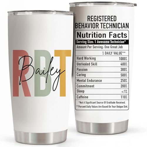 Halenzida17 Personalized Registered Behavior Technician Tumbler 20 Oz - RBT Gifts For Women Men - Registered Behavior Technician Gifts - Therapist Gift