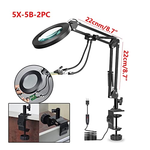 Lampe USB 5X pour soudure à double bras flexibles orientables
