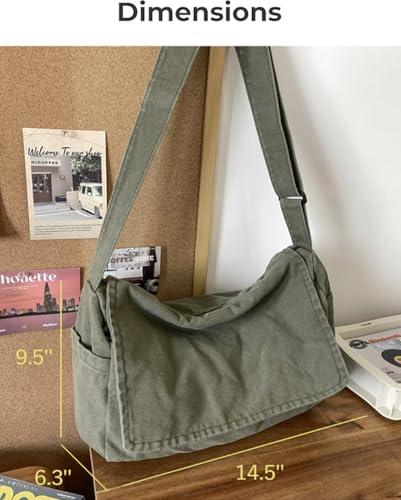 Bolso satchel unisex de lona casual miniatura 2