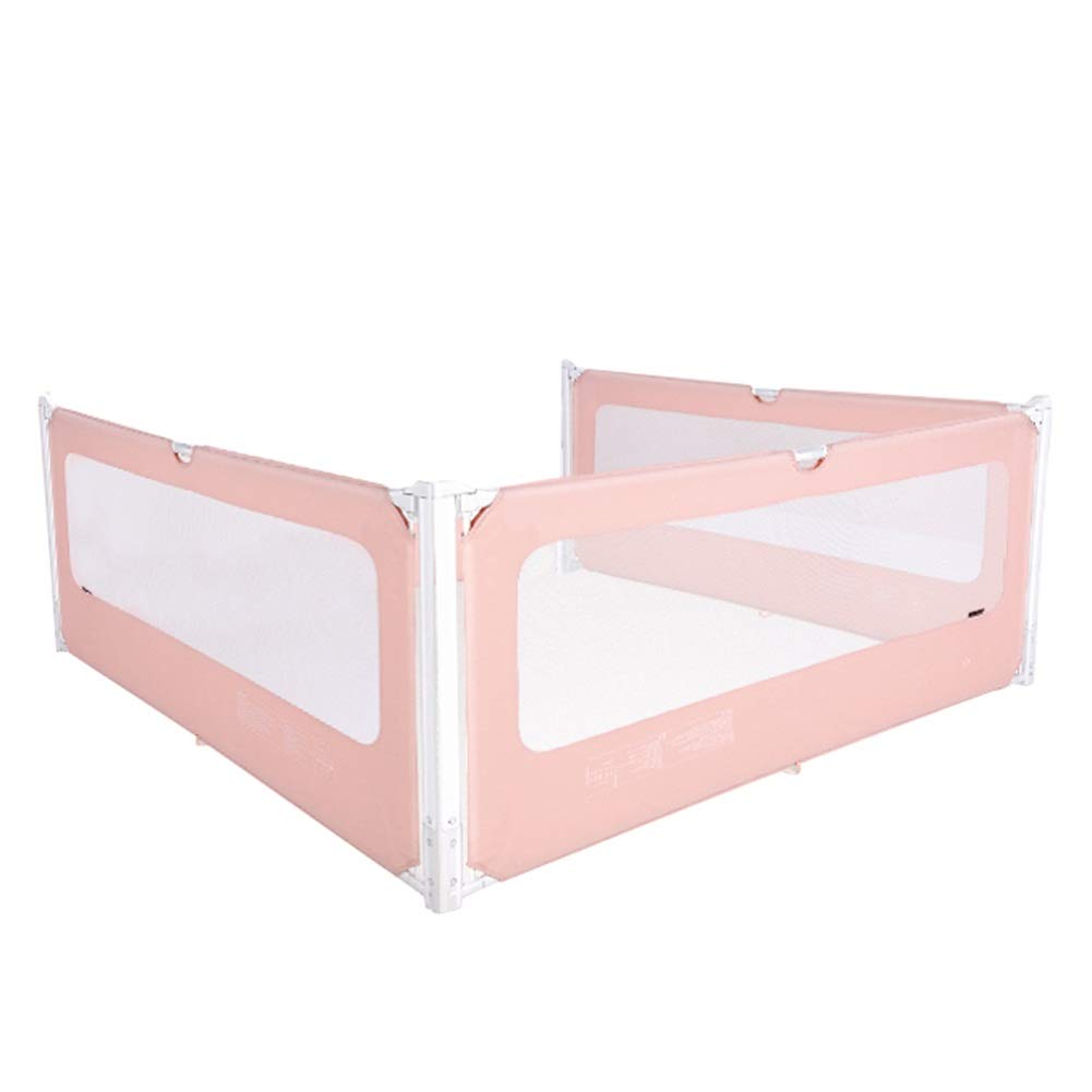 Barandillas de Cama con Malla ventilada, Protector de Cama con elevación Vertical para Mayor Seguridad y Estabilidad, barandilla de Cama compacta para Viajes (Color: Rosa, Tamaño: