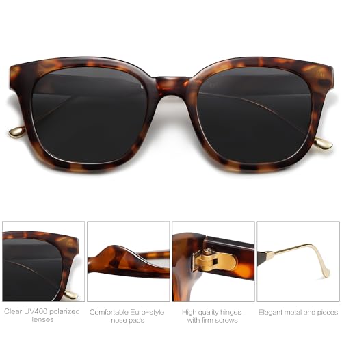 SOJOS Classic Square Polarized Sunglasses Womens Mens Retro Trendy UV400 Sunnies SJ20504