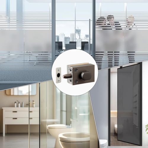 Serrure porte vitrée en zinc sans perçage pour douche et bureau