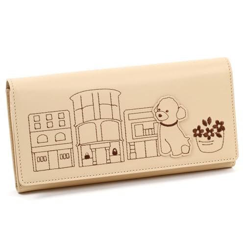 [キタムラ] 元町ワンちゃん・ネコちゃん 長財布 PH0802 ベージュ(トイプードル) 50501