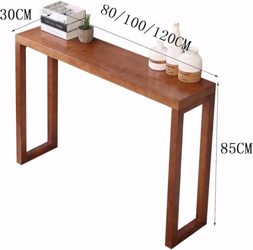 Image of 80 cm Long Solid Wood Console Table for Living Room | Wooden Modern Side Entrance Table for Home & Office | Entryway Hallway Foyer Table with Shelf Storage | Solid Wood Sheesham
