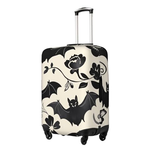 Bat Floral Halloween Luggage Cover Elastic Washable Protector Anti-Scratch Travel Suitcase Covers With Concealed Zipper For 18-32 Inch Luggage X-Large2