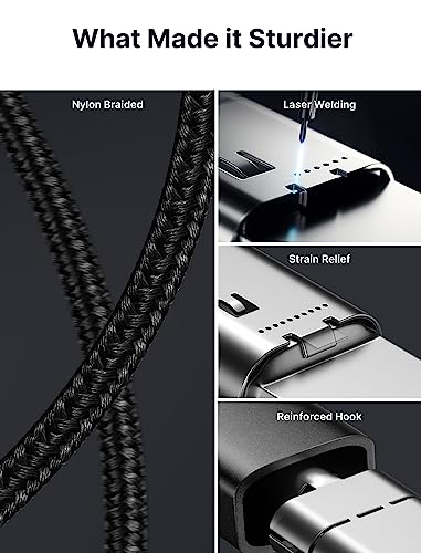 Image of JSAUX 100W USB C to USB C Cable [2-Pack 10FT], PD Fast Charging, Black | 100 Watt Fast Charger, Braided Type-C Cords for iPhone Air /17e /17 /16 /15 Series, Galaxy S /Note Series, MacBook and iPad