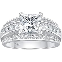 SHELOVES Princess Cut Wedding Rings for Women 5A Cubic Zirconia Engagement Ring 925 Sterling Silver Sz 5-10