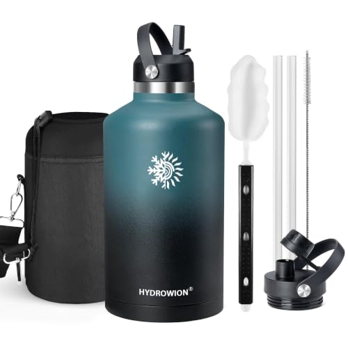 Image of 64oz Insulated Water Bottle, Triple Wall Vacuum Stainless Steel Bottle, 48H Cold & 24H Hot, Leak-Proof BPA-F Jug with Straw & Spout Lids for Sports & Outdoor