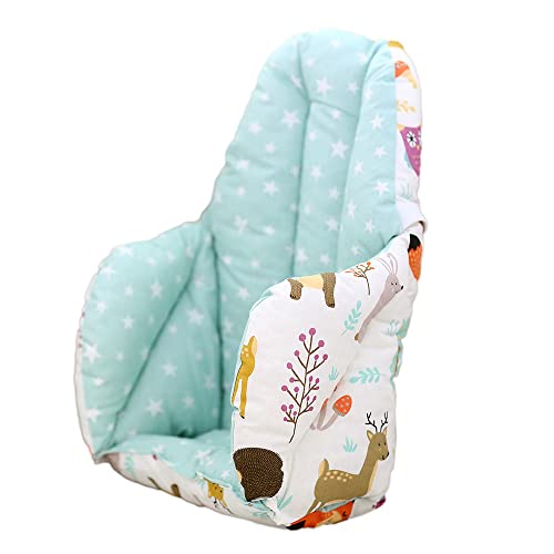 Image of Cushion - Washable & Reversible One-Piece Cotton Seat Pad for IKEA High Chair Accessories, Compatible with Antilop (Nature Green)