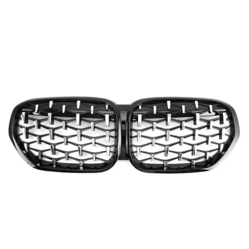 Calandre avant pour BMW X1 F48 LCI 2020-2022 style diamant chrome et noir