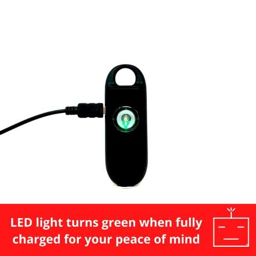 BASU eAlarm SRX 130dB Emergency Alarm with Strobe Light and USB Charging, Military-Grade S.W.A.T. Black Rugged Exterior (Weatherproof)