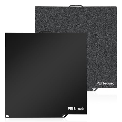 Image of 260X271mm Double-Sided PEI Build Plate for Elegoo Centauri Carbon /Centauri Carbon 2, Black Smooth & Textured Flexible Spring Steel Plate, PLA PLA+ TPU Low Temp Printing Bed