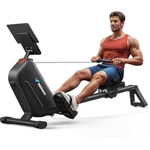 MERACH Rowing Machine for Home Gym, Upgraded Powerful Magnetic Rower with Enhanced Resistance System and 130 cm Extended Rail, Ideal for High Resistance Rowing